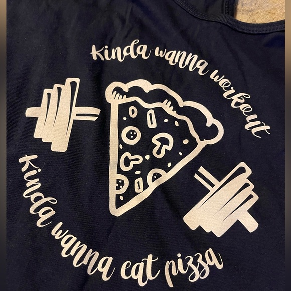 NWOT Barbells and Pizza Tank Top - Picture 5 of 5